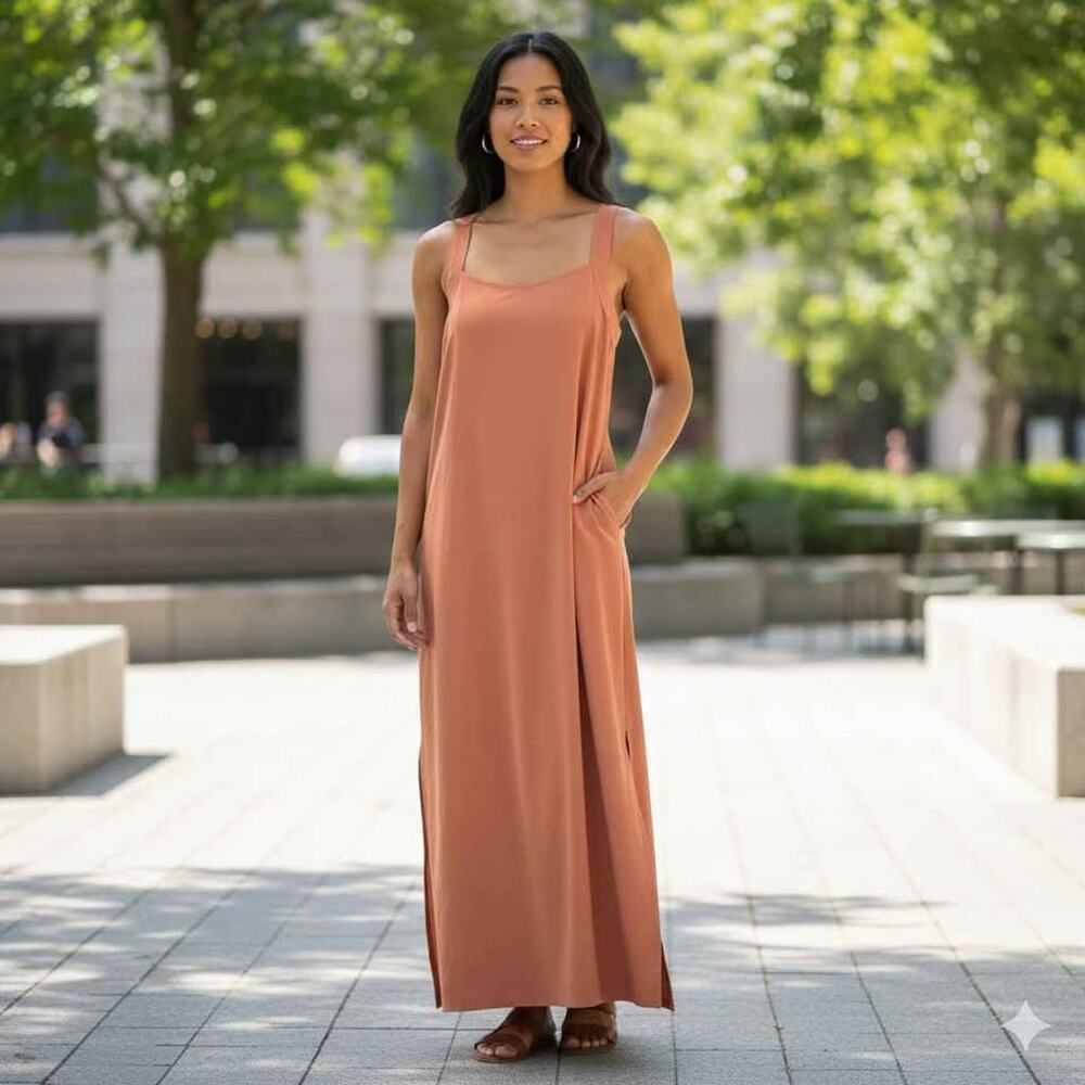 Athleta Terracotta Midi Tank Dress